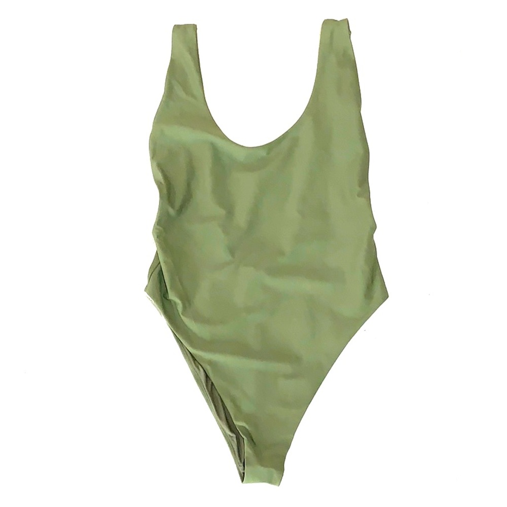 NEVER WORN one piece olive green bathing suit